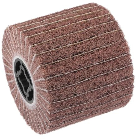 110x100mm Burnishing Wheel PTX Interleaf Flap Wheel – Nylon Fleece & Abrasive Flap Wheel – 19mm Bore – Metal, Iron, Stainless Steel, Wood Polishing, Rust & Paint Removal (320 Grit)