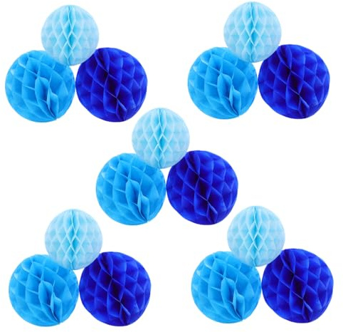 Pompones de Papel de Nido de Abeja 15 Piezas, Decorativos