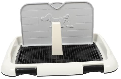 Supvox Hundetoilette Kunststoff mit Wand und Spritzschutz Anti Rutsch Trainingsklo für Kleine und Große Hunde Großes Fassungsvermögen Einfach zu Reinigen für Zuhause und Haustierbereich