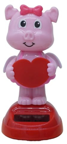Générique Animaux à tête Mobile – Bobble de Tableau de Bord Mignon, Mini Sculpture à énergie Solaire | Décoration Artisanale de d'animal en Mouvement, Figurine Cadeau Solaire avec Mouvement d'oscilla