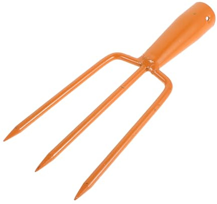 PAMINGONO Testa di Forca Agricola a 3 Punte in Acciaio Resistente da 15 Cm, Ricambio per Forca da Fieno Manuale, Attrezzo da Giardino per Diserbo e Aerazione del Terreno Esterno