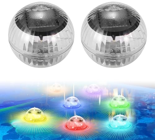 Hojalis Luci Piscina Solare, 2PCS Lampada Piscina Galleggiante Solare, Luci per Piscina Subacquea, Illuminazione Solare per Piscina, LED Luce Solare Piscina per Allaperto Piscina Spa Festa Giardino