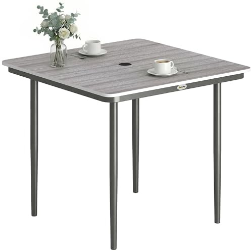 Outsunny Table de Jardin Rectangulaire pour 4 Personnes 85x85x72,5 cm Gris