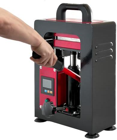 LetCart 5 Tonnellate Pressa A Caldo Idraulica, Pressa Idraulica Con 6 x 12cm Doppie Piastre Riscaldanti Pannello Di Controllo Digitale per Incollare, Magliette, Fiori Essiccati, Piante (Rosso)