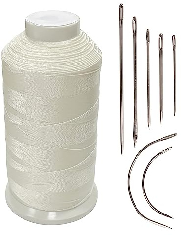 Haobase rivestimento in nylon per cucire 1.371,6 m, in pelle, borse, scarpe, tela, con kit di aghi da cucito