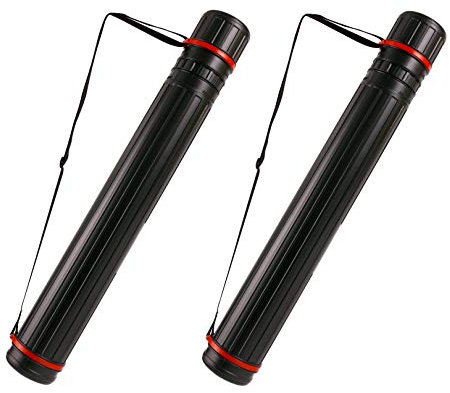 EXERZ Transportrollen 2 Stück, Einwegkunstrohre/Zeichenrohr, Pfeilrohr, Verstellbares Aufbewahrungsfernrohr, Kommen Sie Mit Einem Tragegurt