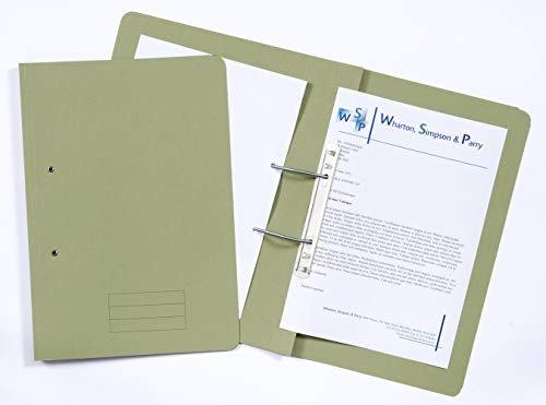 Exacompta - Ref TFM50-GRNZ Spiralordner für gelochte Papiere, A4 und Kanzleipapier, 285 g/m², mittelschwer, Premium-Manila, 350 mm x 250 mm, Metallfedermechanismus, Grün, 50 Stück