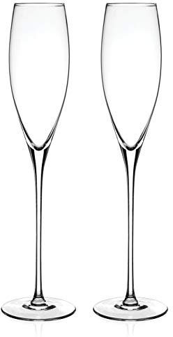 DIAMANTE Lot de 2 flûtes à champagne en cristal Prosecco Collection « Elegance »