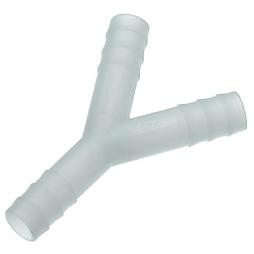 Fittingteile - Y-Schlauchverbinder aus Kunststoff PVDF für Lebensmittel bis 10 bar (Ausführung: Y-Verbinder - Schlauch Ø innen: 6 mm)