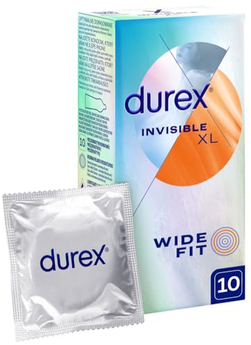 Durex Invisible Kondome – Kondome extra dünn für intensives Empfinden beim gemeinsamen Liebesspiel (Extra Large 10)