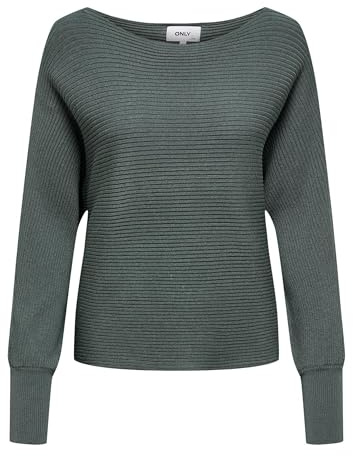 Only Onladaline Life - Jersey de Manga Corta para Mujer, Bálsamo Verde, L