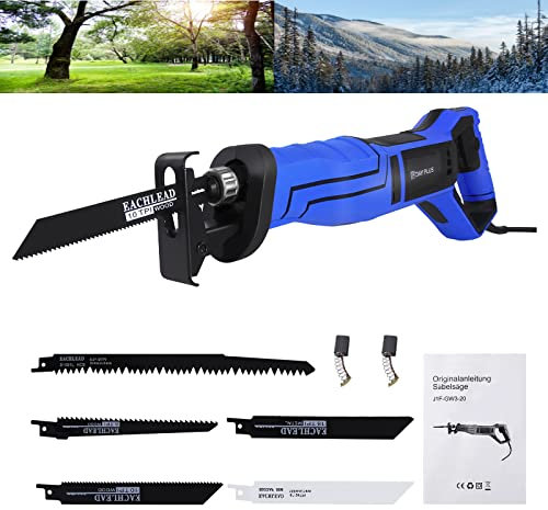 900W Professional Säbelsäge Reciprocating, Multifunktional Hand-Säbelsäge Elektrische Betonsäge mit 5 Sägeblätter, Variable Geschwindigkeit Werkzeugloser Klingenwechsel für PVC-Rohren, Metallrohren