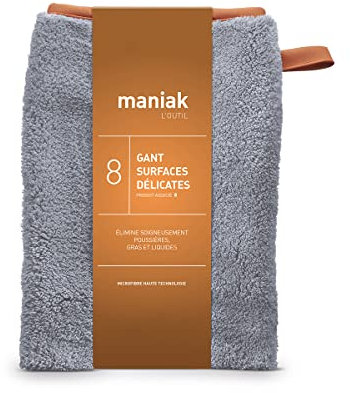 Maniak Chiffon Microfibre Ménage – Produit Super Doux Attrape Facilement la Poussière – Format Gant Pratique du Menage - Taille 8