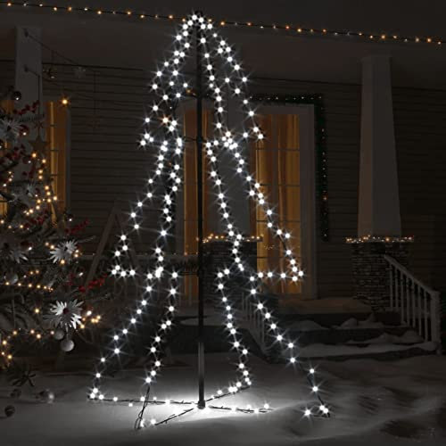Tidyard Weihnachtskegelbaum 200 LEDs Dekoration Weihnachtskegelbaum Lichterbaum Innen Außen Weihnachtsdeko Beleuchtung Lichterkette Weihnachtsbaum Dekobaum 98x150 cm