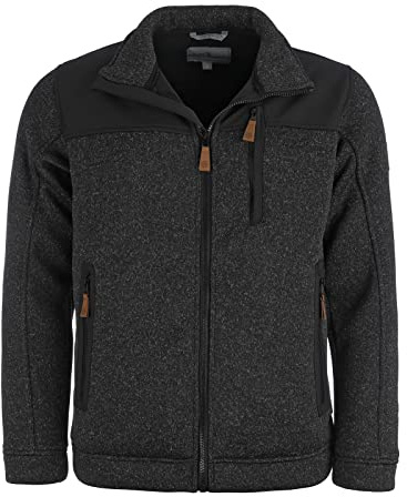 Blue Wave Herren Fleecejacke Fabrizio - Strickjacke Fleece Jacke mit Softshell-Besatz in Anthrazit Größe XXL