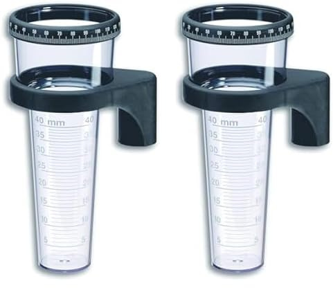 TFA Dostmann pluviometro analogico 47.1001, Resistente alle intemperie, Robusto, determinazione della quantità di precipitazioni, Nero (Confezione da 2)