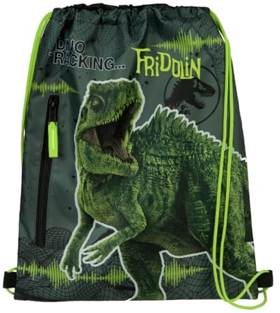 minimutz Turnbeutel Dino Kinder - Personalisiert mit Namen - Sportbeutel Dinosaurier T-Rex Junge Mädchen - Schuhbeutel zum Zuziehen
