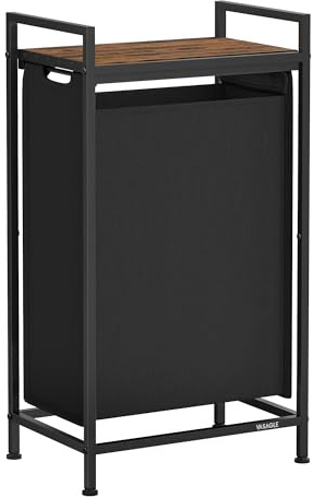 VASAGLE Laundry Sorter 1 Section, Rolling Cart with Shelf 12.4 Gal. (47 L)