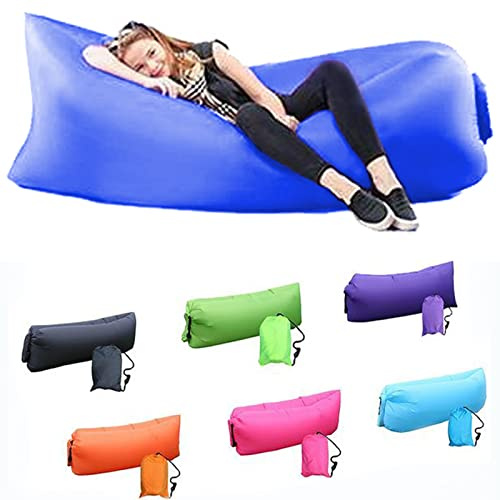 DERJLY Gonflable Canapé Chaise Longue: Imperméable - Anti-fuites d'air avec Paquet Portable Air Sofa Air Bag, pour Exterieur Voyager, Camping, Randonnée, Parties de Plage