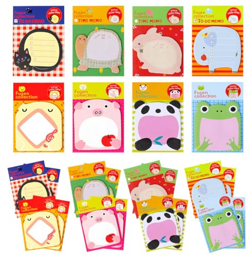 YAANBUNB 32 Stück Haftnotizen Tier Klebezettel Block Notizzettel Lustig Cartoon Haftnotizen Bunt Haftnotizzettel Tiere Notizblöcke 640 Blatt Kleine Cartoon Sticky Notes für Büro Schule Geschenke