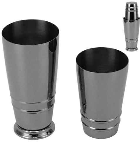 Juego de coctelera profesional Boston, mezclador de cócteles, juego de coctelera de acero inoxidable para camareros, coctelera de Martini con mezclador de bebidas inferior, (Recubrimiento negro)