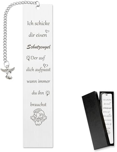 GuardiaTech Schutzengel Metall-Lesezeichen x1, Mutmacher Geschenk für Familie, Freunde, Kollegen & Studenten