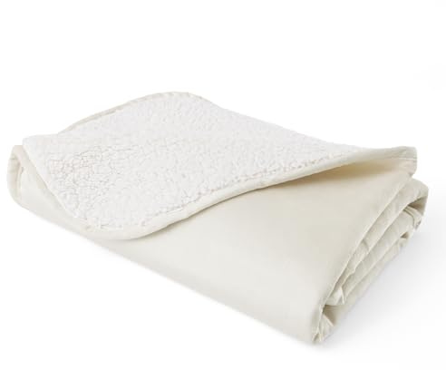 Bigbeer Katzendecke, wasserdichte Hundedecken für mittelgroße Hunde, waschbar, Sherpa-Überwurfschutz für Bett, Couch, Sofa, Möbel, wendbar (76,2 x 101,6 cm, M, Beige)