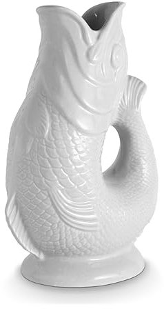 Wade - Brocca per pesci, in terracotta, iconica tradizione britannica, prodotta a Stoke-on-Trent, 0,6 l, colore bianco