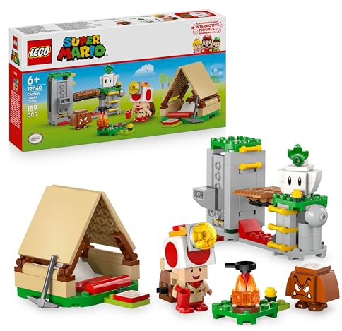 LEGO Super Mario Captain Toad's Camp - Interactive Toy with 3 Figures incl. a Goomba, plus a Tent & Collapsing Bridge - Gamer Gift for 6+ Year Old Boys & Girls - 72040