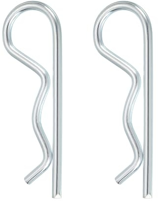 sourcing map 2 Pcs Hitch Pin Clip, 5mm x 100mm R Clips Carbon Steel Retaining Wire Hair Pins Cotter Pin Assortment Kit Clips for Trailer Tractors Mower Carts Truck Pin Clip, Silver