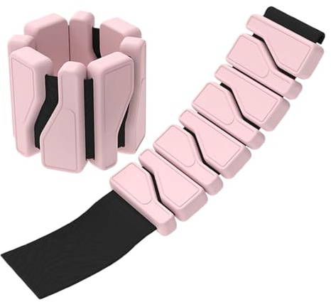 Ankel vikter, 2 x handvikter dam, 7,01 x 3,03 tum justerbar silikonrem, pilates utrustning armband, stöd för promenader, balett och fitness träning