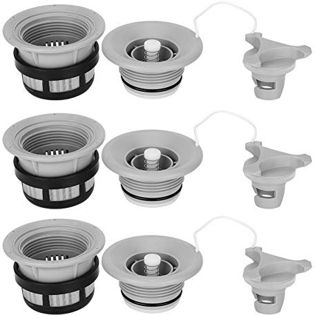 Cerlyiont 3 Pcs Inflatable Boat Air Valve, Inflatable Boat Replacement Caps, Safety Air Valve with Filter Mesh Accessory, Tube Valve Replacement, for Inflatable Boat Raft Dinghy Kayak Canoe (Grey)