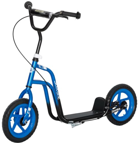 AIYAPLAY Kinderroller mit Verstellbarem Lenker 12 Zoll 5-12 Jahren | Scooter Tretroller Kickscooter, Großen Rädern, Handbremse, Cityroller, für Jungen und Mädchen