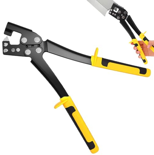 Alicates compuestos de perfil para paneles en seco con mango, alicates de crimpado ligeros para pernos de acero, alicates de perfil de 30 cm, alicates para agujeros de acero, crimpadora para