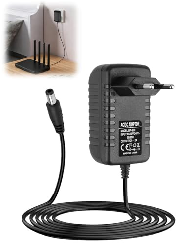 Adaptador de Corriente 12V 2A, Cargador CA 220V-240V 50/60Hz, Fuente de Alimentación Universal CA a CC para Tiras LED, Lámpara, Teclado, Cámara, Router, Radio, Enchufe DC 5,5x2,5mm (24W)
