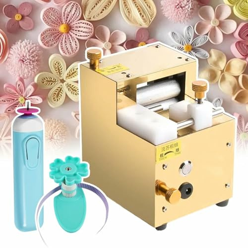 HOTAPEPU Electric Rechargeable Tassel Paper Cutter - Adjustable Width Quilling Machine - Cutting Speed Up to 350 Times/Min - Includes Roller Quilted Tool & Quilling Paper Pen~/