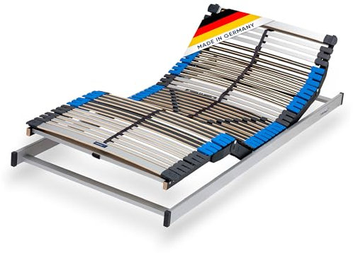 CubeSleep 7-Zonen Motor-Lattenrost Pure 44-Leisten 90x200cm | elektrisch verstellbar | Federung mit Härteregulierung | Made In Germany | GS Zertifiziert – geprüfte Sicherheit