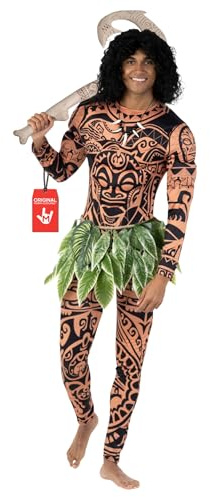 Morph polynesisk kostym vuxna män, Hawaiian maskeradklänning, lövkostym halloween karaktär kostymer för män, XX-Large
