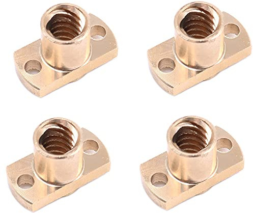 DollaTek 4pcs T8 Lead Screw nut Pitch 2mm Lead 8mm Brass T8x8mm Flange Screw Nut