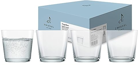 Zwiesel Glas Wassergläser 0,3l Together (4 Stk) | formschöne Trinkgläser, spülmaschinenfeste Tritan-Kristallgläser, Made in Germany