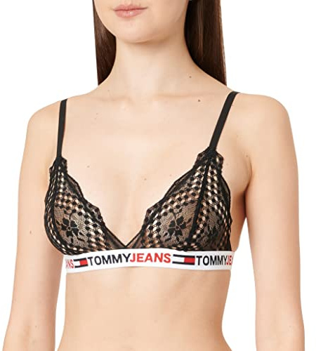 Tommy Hilfiger Damen Ungefütterte Triangel-BHS, Schwarz, S, Schwarz, S