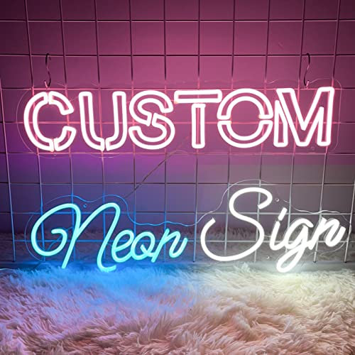 Neon Personalizado, LED Neon Carteles Custom Letrero Neon Luminoso para Decoración de Pared Letras Neon Personalizadas para Boda Cumpleaños Fiestas Bar Tiendas(opción 26-150cm, 1-3 líneas, 10 colores)