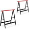 Relaxdays Caballetes de Trabajo 74 x 78 x 40 cm Set de 2, Plegables, 100 kg, Borriquetas de Taller, Pintor, Negro y Rojo, Acero