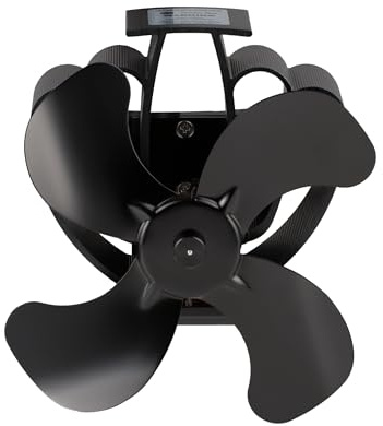 Valo Ofenventilator (Kaminventilator für Ofenrohr, magnetisch, stromlos, geräuscharm, Maße: 18 x 15,2 x 18,3 cm (LxBxH), schwarz) VK000604