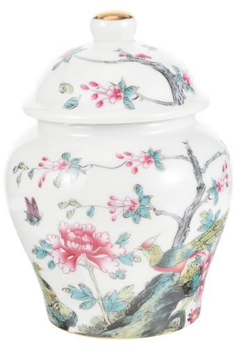 Cabilock Pot Scellé Avec Motif Floral Et Oiseau Récipient Décoratif Pour Thé Aliments Secs Et Bonbons Pour Rangement Élégant Et Fonctionnel Maison