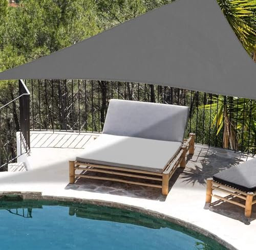 Vela Ombreggiante Triangolare, Tessuto Ombreggiante Triangolare Impermeabile, Protezione UV al 90%, per Campeggio su Terrazza, Giardino, Patio, Corda Fissa Inclusa,4x4x4m