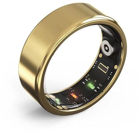 Generico Smart Ring 2.0 Anello multifunzione per Uomini e Donne monitora i tuoi allenamenti, sonno,stress,cicli mestruali,ossigeno nel sangue,frequenza cardiaca (Oro, 12)