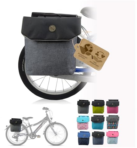 Gepäcktasche für Fahrrad, Fahrradtasche, 18-24 Zoll (M2) (grau) | Gepäckträgertasche, wasserabweisend, robust, kompatibel mit Puky Räder
