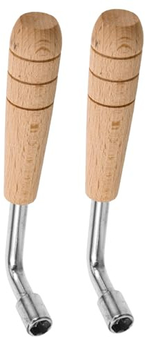 BESTonZON 2 Stück Klavierstimmschlüssel für Leierharfe und Saiteninstrumente mit 7,0mm Sechseckigem Holzgriff Präzise Stimmung und Zuverlässige Leistung für Harfenspieler