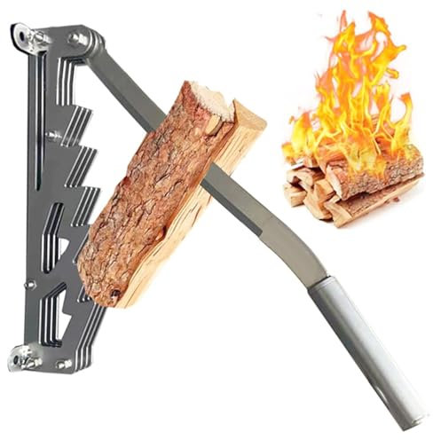 HACSYP Firewood Kindling Splitter, wall mounted detachable splitter kindling splitter, ful wall mounted log splitter for Camping Home Outdoor(Silver)